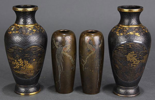 Japanese Bronze Vases, Hattori, Meiji (1 of 4)