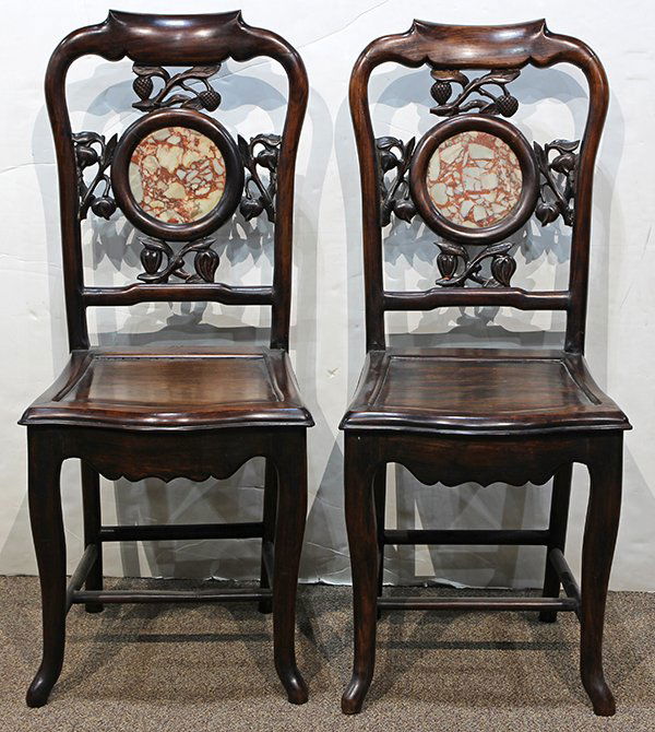 Two Chinese Chairs with Marble (1 of 7)