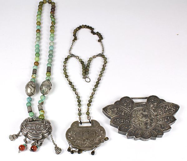 Three Chinese Silvered Ruyi Lock (1 of 3)