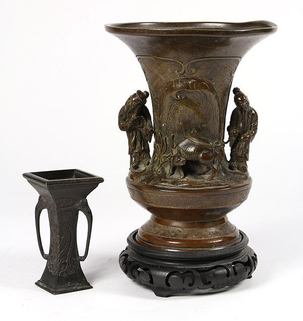 Chinese/Japanese Bronze Vases (1 of 4)