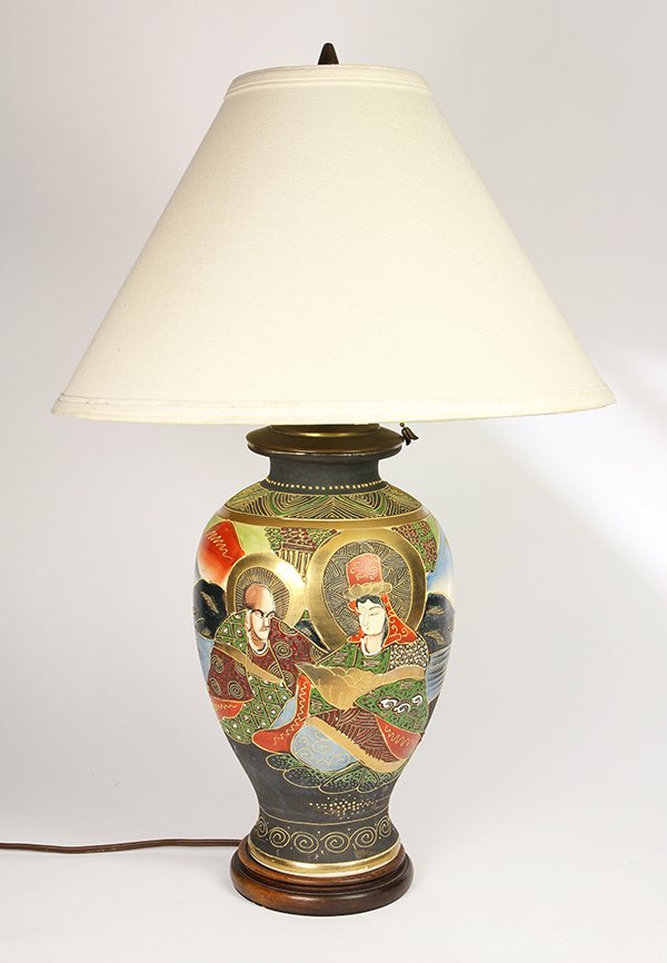 Japanese Satsuma Vase / Lamp (1 of 3)