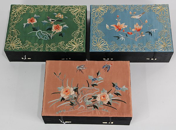 Three Chinese Embroidered Boxes (1 of 2)