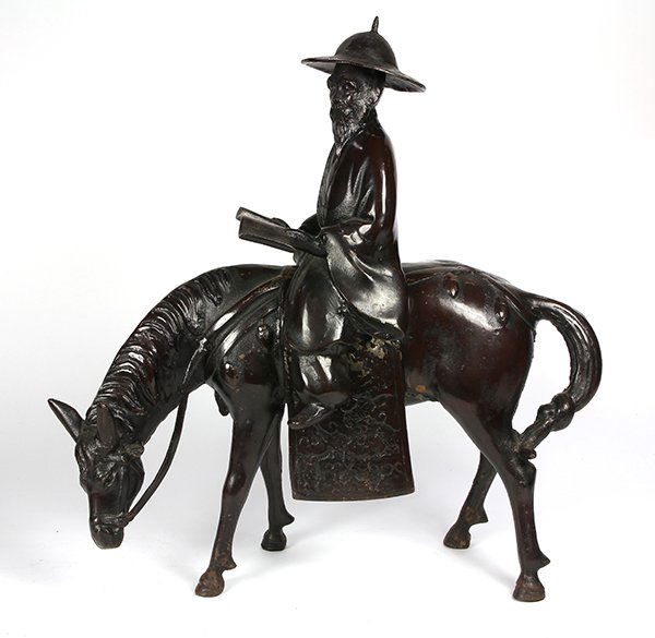 Metal Sculpture, Scholar on Horse (1 of 3)