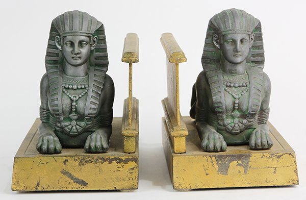 Pair of Egyptian Revival bookends, executed in (1 of 3)