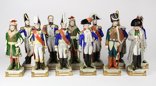 (Lot of 12) German porcelain Napoleonic figures (1 of 4)