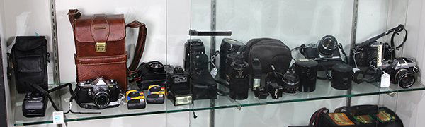 Vintage camera and accessory group: Canon, Pentax, (1 of 1)