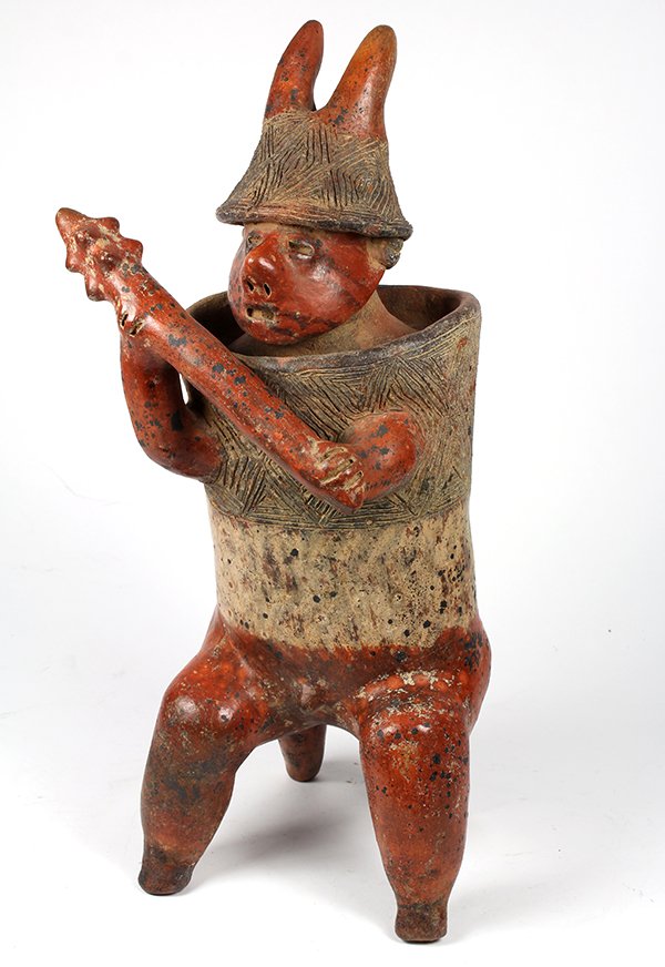 Large Pre-Columbian warrior or tomb guardian figure, (1 of 3)