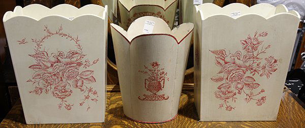 (lot of 5) Three Continental style paint decorated (1 of 2)