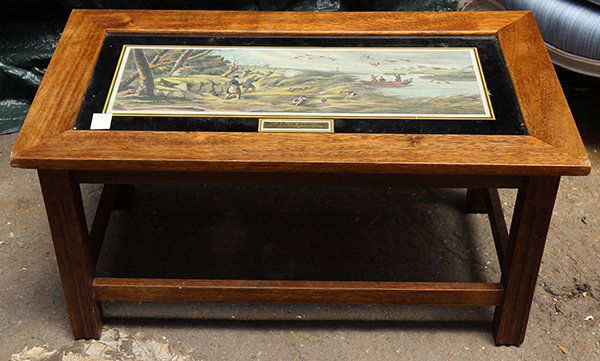 English oak coffee table, the rectangular top having an (1 of 2)