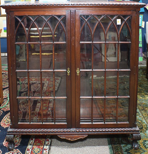 Gothic Revival cabinet, having a rectangular top with a (1 of 3)