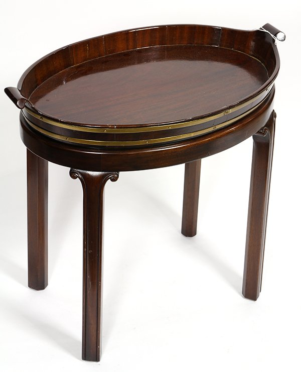 George III mahogany tray on stand (1 of 3)