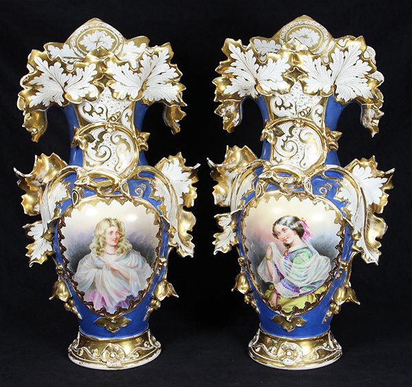 Pair of Continental partial gilt and polychrome (1 of 5)
