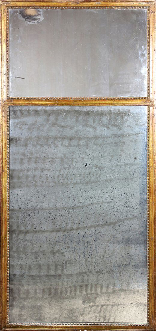 Neoclassical style giltwood carved overmantle mirror, (1 of 2)