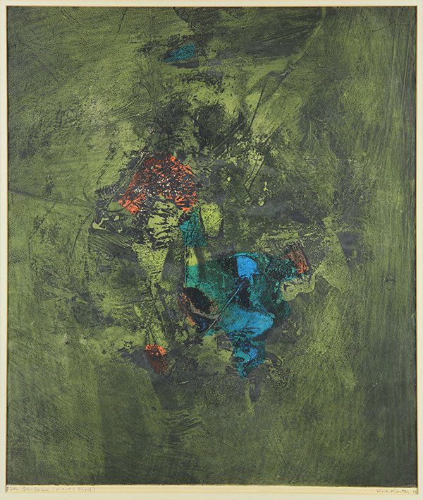 Print, Karl Kasten: Karl Albert Kasten (American, 1916-2010), "Fete San Juan," 1961, color etching with aquatint, pencil signed lower right and dated, titled lower left, edition: Artist's Proof, image: 21"h x 17.5"w, ove