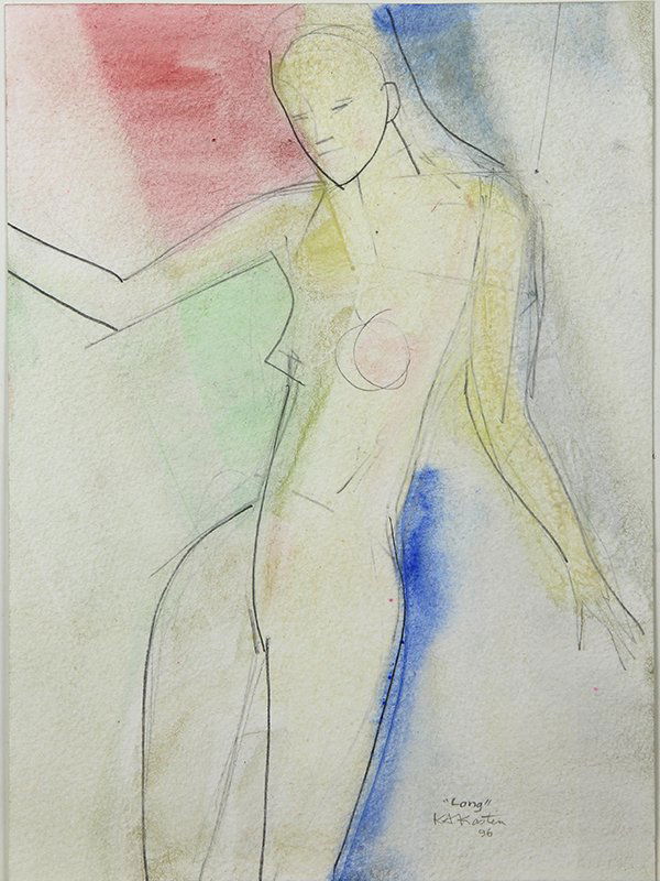 Drawings, Karl Kasten: (lot of 3) Karl Kasten (American, 1916-2010), Blonde Female Nude Study, 1995, "Long," 1996, and "J + J," 1993, mixed media drawings with graphite and pastel, each pencil signed and dated, sheet (overa