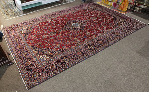 Persian Hamadan carpet, with claret colored ground, (1 of 4)