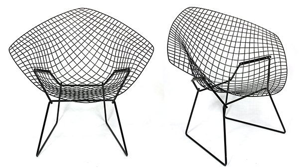 (lot of 2) Harry Bertoia for Knoll Diamond chairs, each (1 of 6)