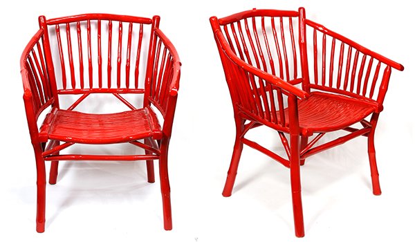 Pair of Moderne red lacquer armchairs (1 of 7)