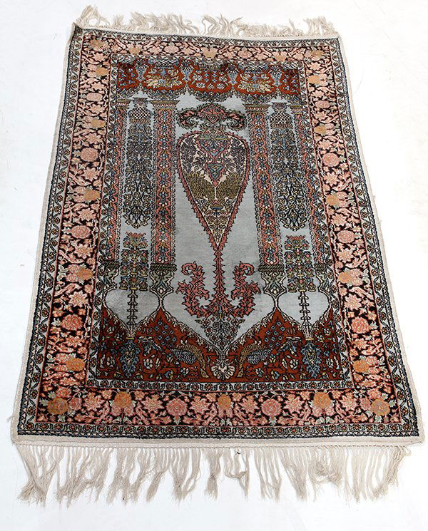 Persian part silk and wool Tabriz Mosque pattern prayer (1 of 3)
