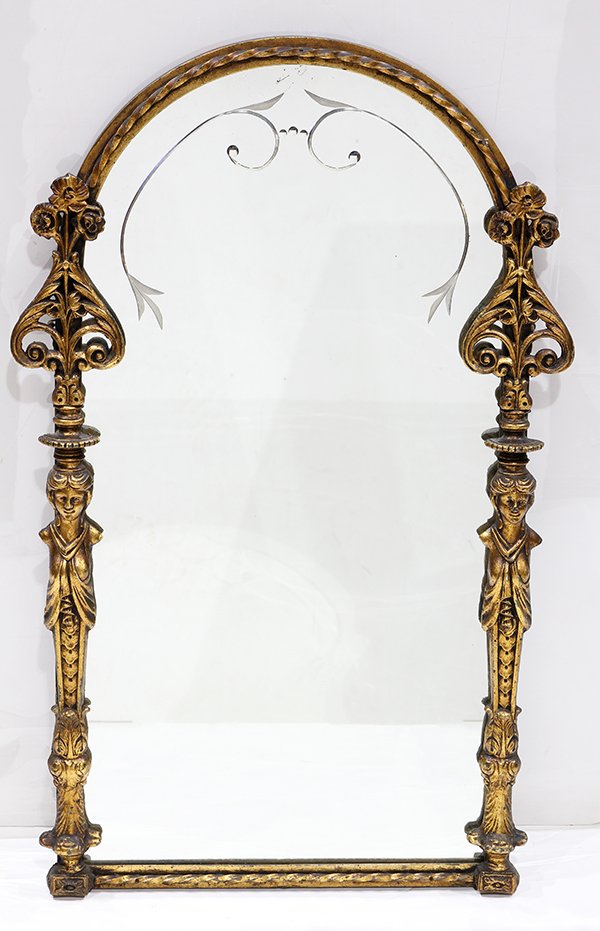 Neoclassical style gilt framed mirror (1 of 3)