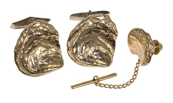 James Avery 14k yellow gold cuff links and tie tac set (1 of 3)