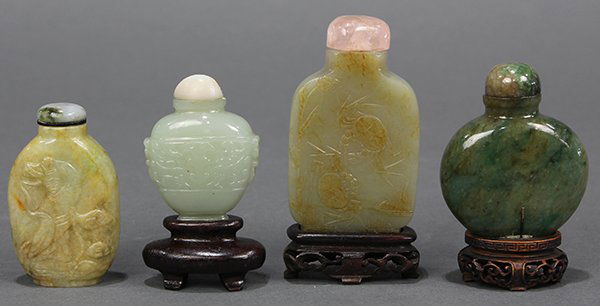 Four Chinese Jade Snuff Bottles (1 of 6)