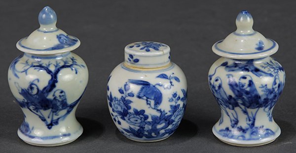 Three Chinese Blue and White Jarlets (1 of 8)