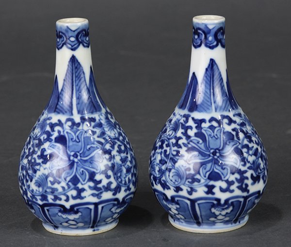 Two Chinese Blue and White Vases, Lotus (1 of 6)