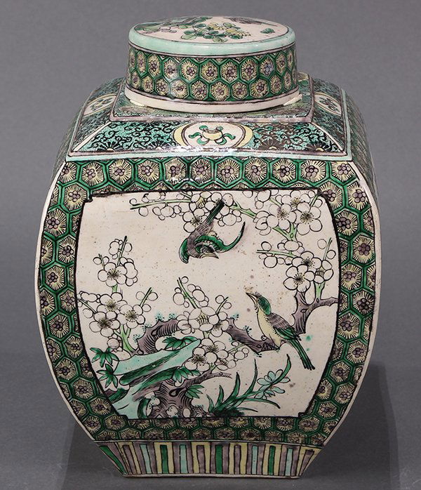 Chinese Famille Verte Tea Caddy (1 of 7)