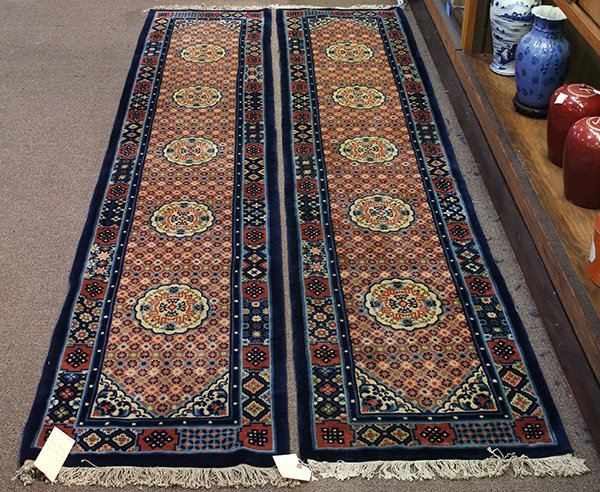 (Lot of 2) Pair of Chinese Medallion runners; each: (1 of 3)