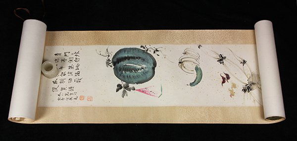 Scroll, Manner of Zhang Daqian, Watermelon (1 of 4)