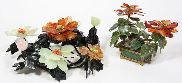 Two Chinese Hardstone Flowers (1 of 3)