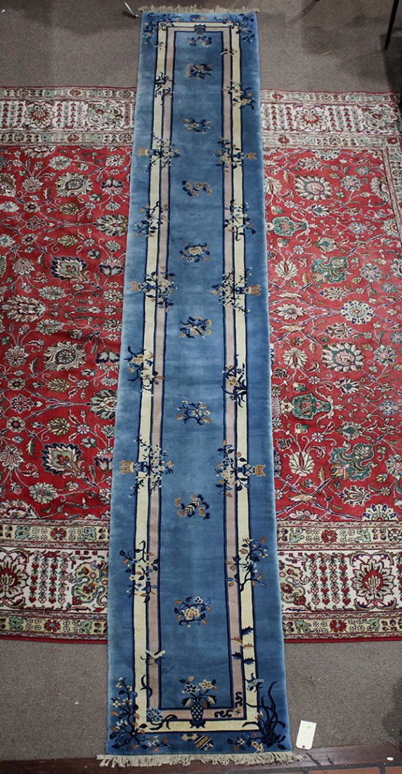 Art Deco style Chinese Runner, 2'6" x 18" (1 of 4)