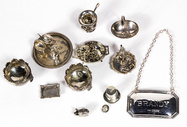 (lot of 25) American sterling silver dollhouse (1 of 2)