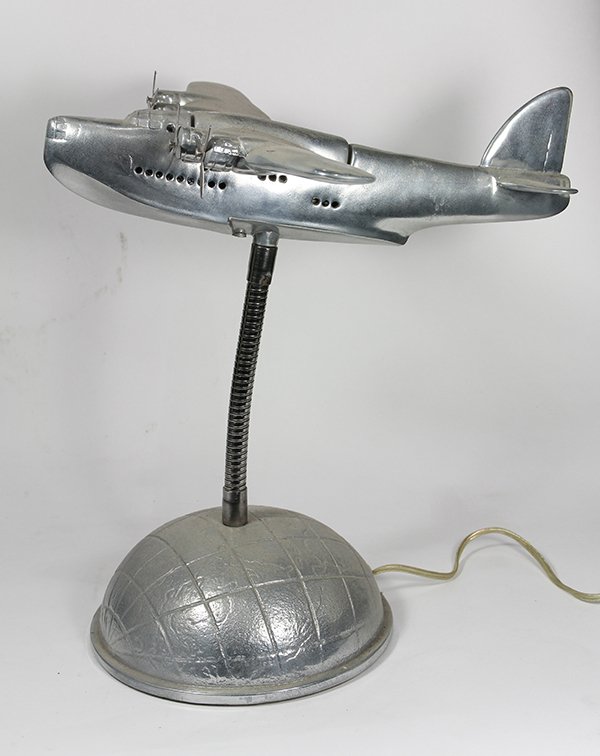 Mid-Century Modern style chrome airplane lamp (1 of 3)