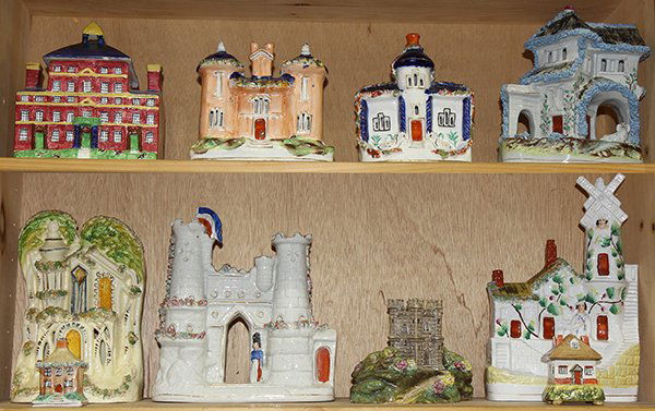 Two shelves of Staffordshire figural groups, 18th and (1 of 1)