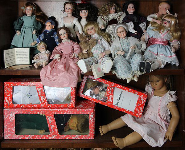 (lot of 16) Contemporary artist's bisque head dolls by (1 of 1)