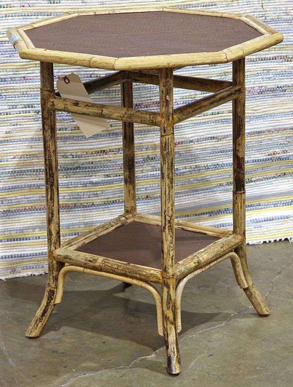 Edwardian rattan and wicker occasional table, having an (1 of 2)