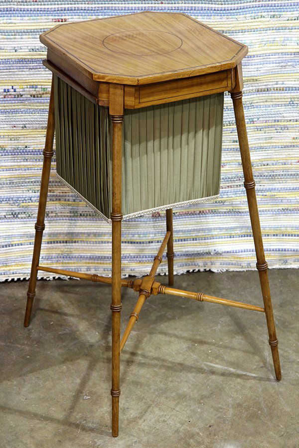 Edwardian style bamboo turned work table (1 of 3)