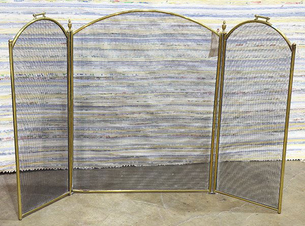 Federal style three-panel brass and wirework (1 of 1)
