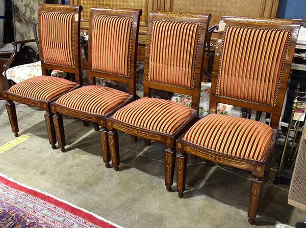 (lot of 4) Continental style upholstered dining chairs (1 of 2)