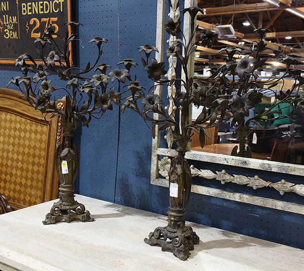 Pair of Renaissance style gilt candelabra (1 of 1)