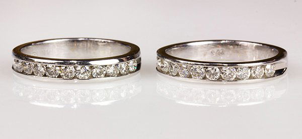 (Lot of 2) Matching diamond and 14k white gold guard (1 of 3)