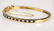 Sapphire, diamond and 14k yellow gold bangle bracelet