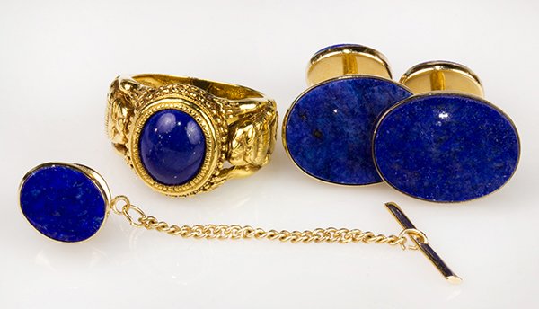 Collection of Lapis Lazuli and yellow gold jewelry (1 of 4)