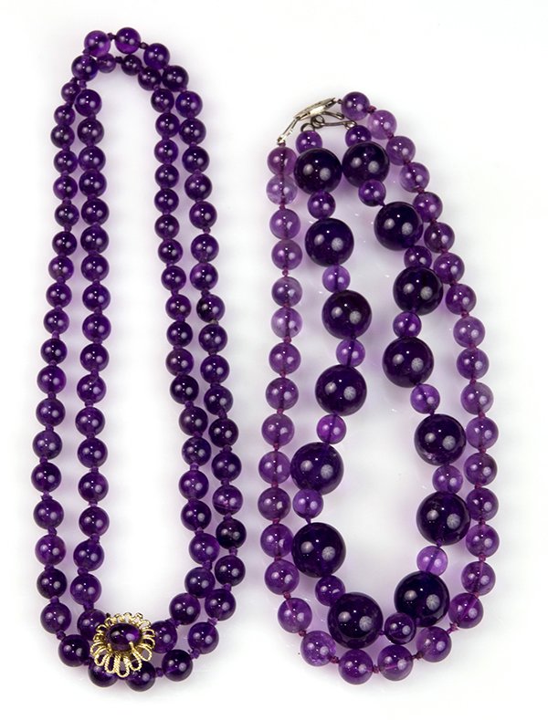 Collection of three amethyst bead necklaces (1 of 1)