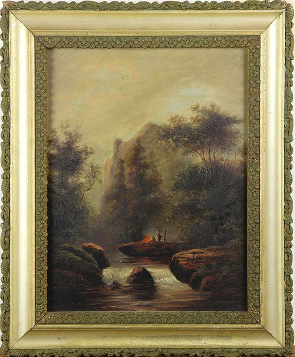 Painting, Campfire by the River (1 of 1)