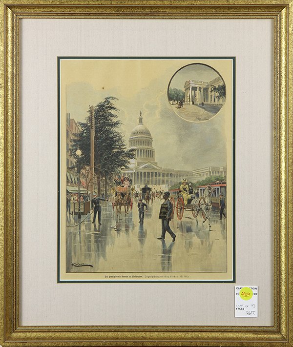 19th century Prints, The Great Strike, Scenes about: (lot of 2) American School (19th century), "The Great Strike-Scenes about Pittsburgh," enraving with hand-coloring, after drawings by Charles Dater Weldon (American, 1844-1935), and German School (19t