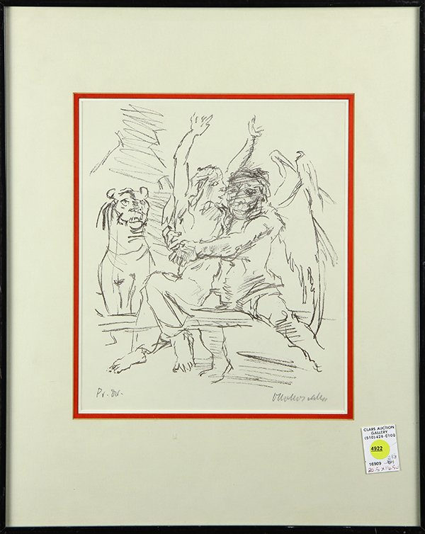 Print, Maiden Attacked by Man with Wings and Tiger (1 of 1)