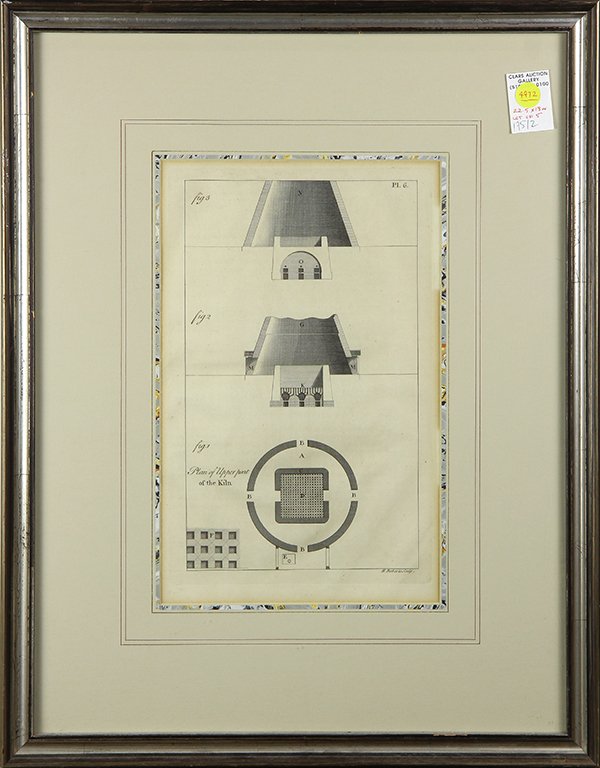 Prints, Architectural Designs of Farms and Columns: (lot of 5) 18th century Copper Engravings, "Variations in Bases in Iconic Temples," "Bases of Different Columns," "Small Farm Near Biggleswade at Calcot," engraved by Pierre Fourdrinier (French, 18th 
